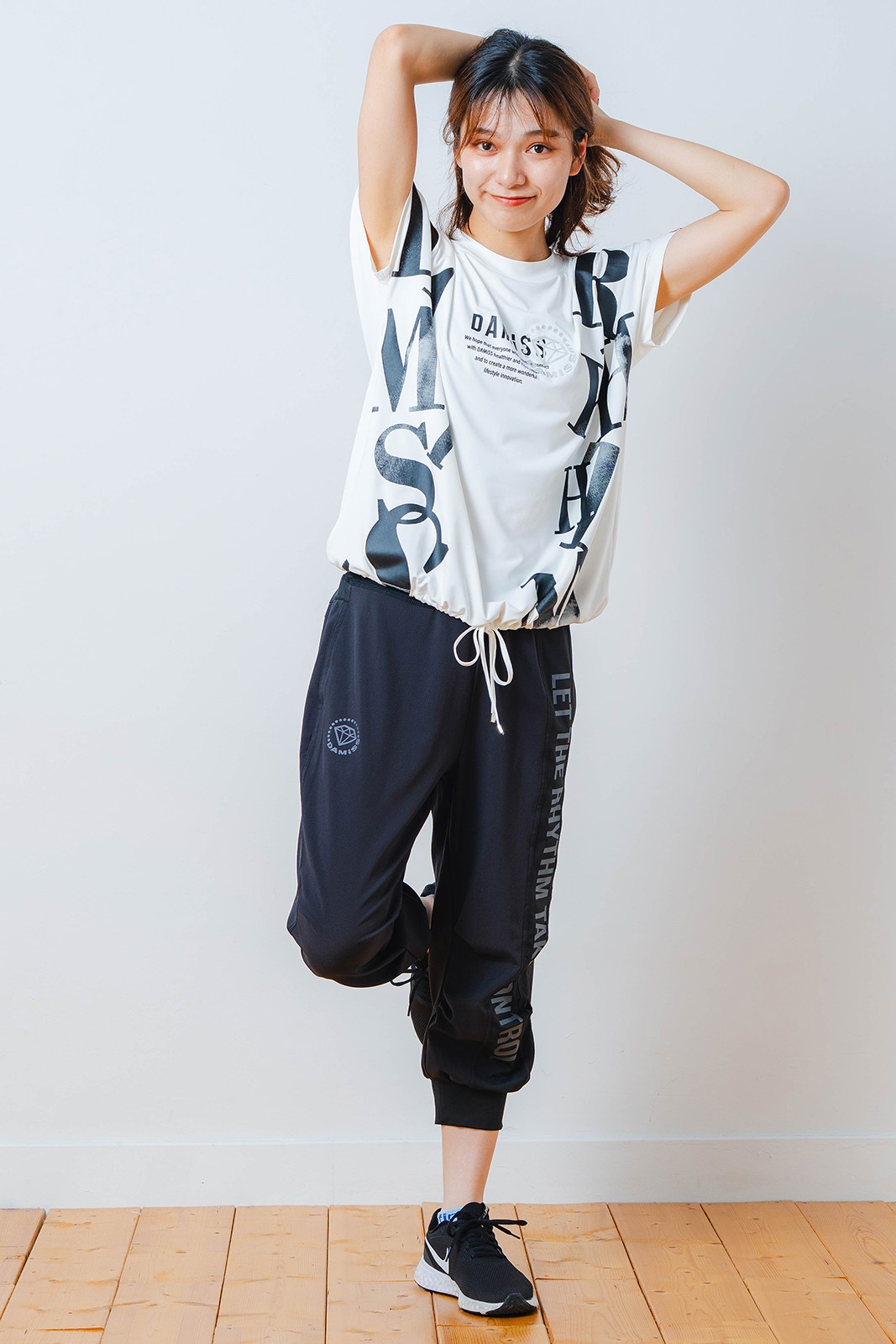 グラデーションテキスト Tシャツ ホワイト 1534-1449