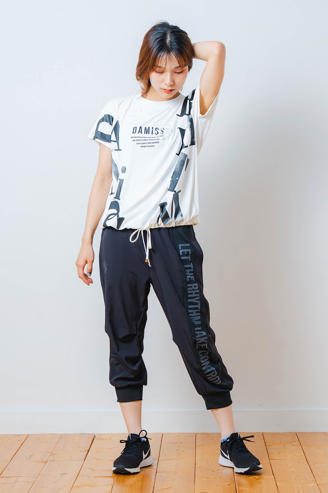 グラデーションテキスト Tシャツ ホワイト 1534-1449