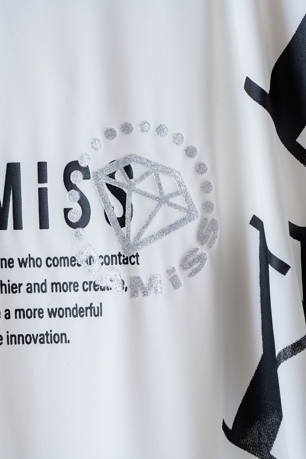 グラデーションテキスト Tシャツ ホワイト 1534-1449