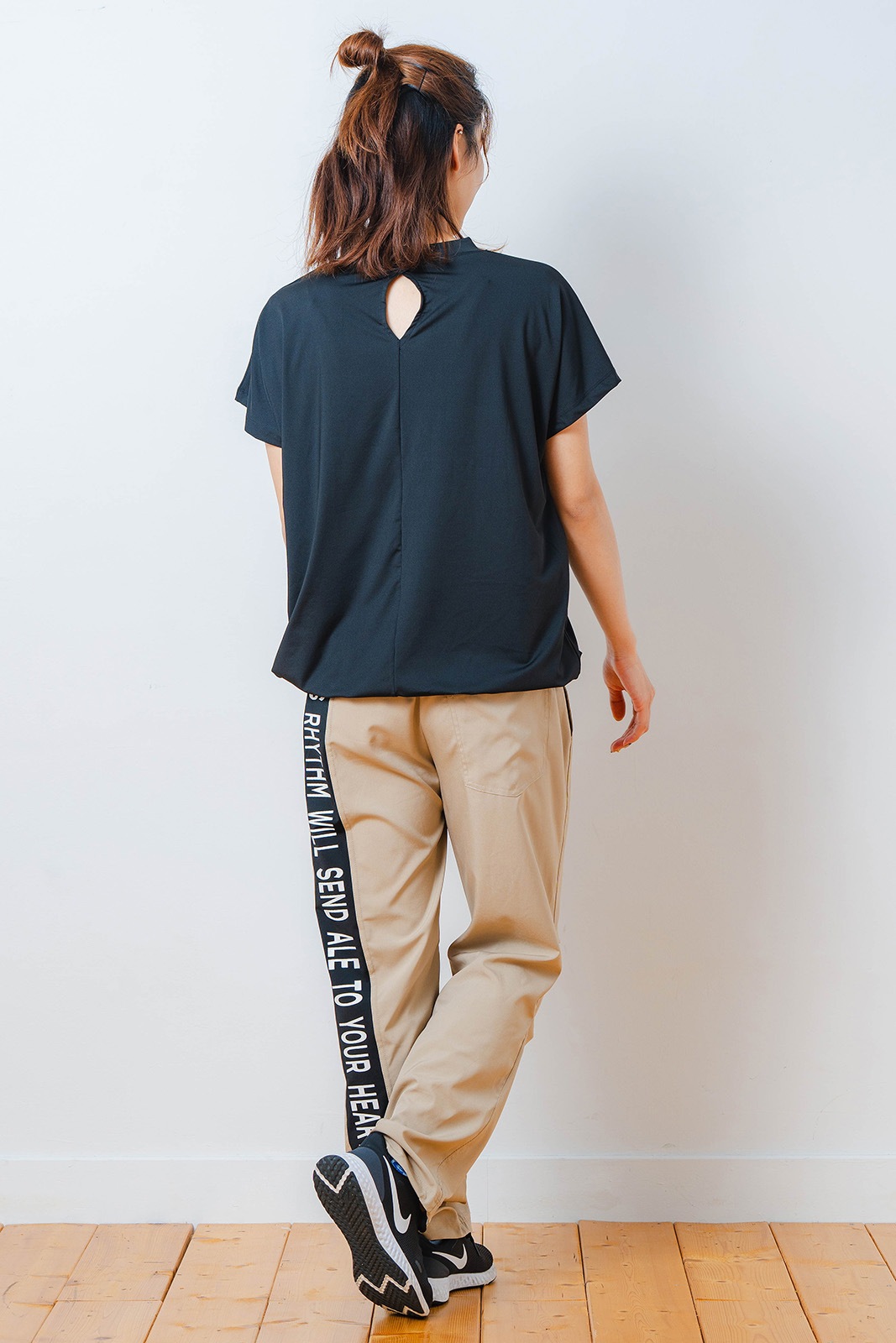 グラデーションテキスト Tシャツ ブラック 1534-1449