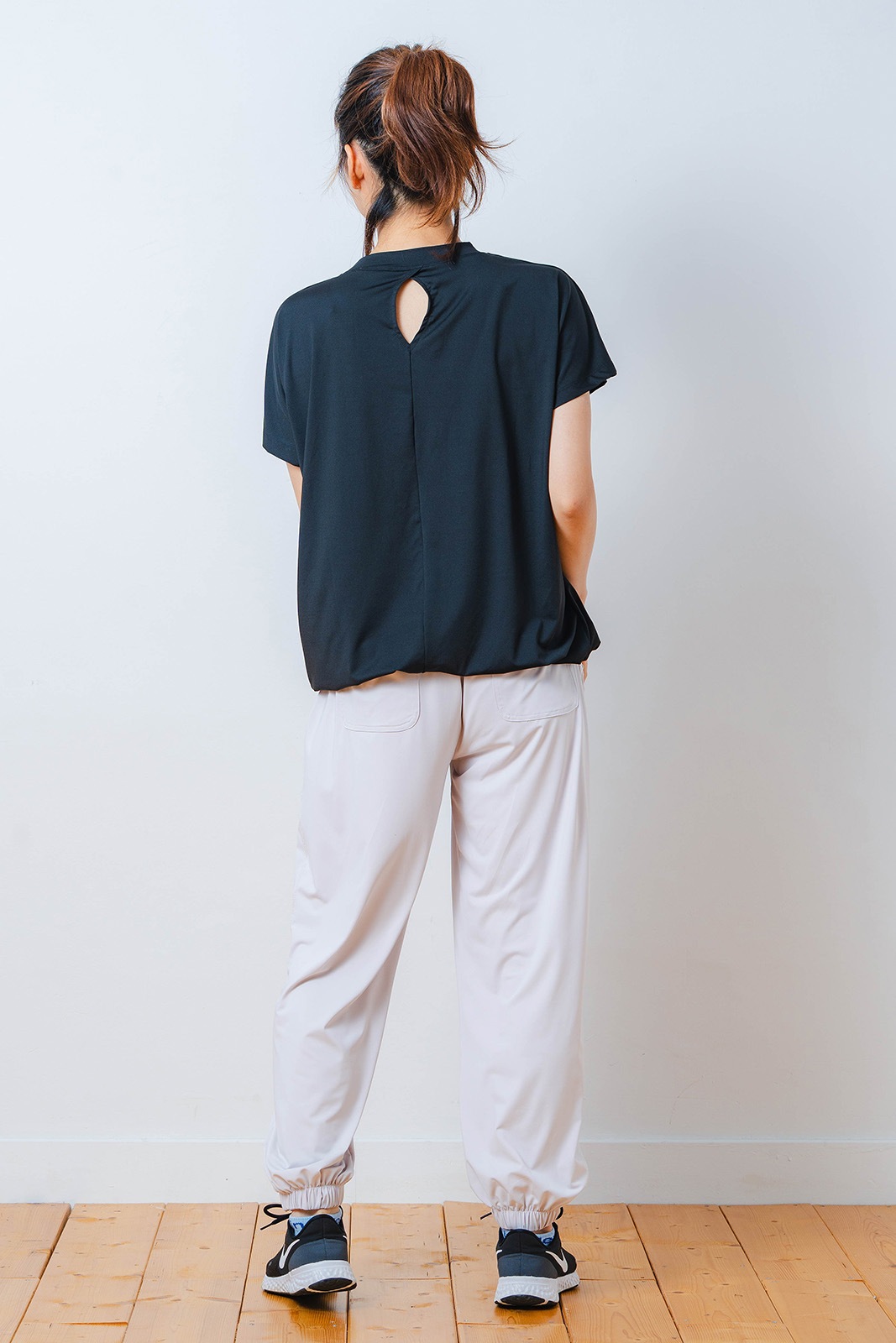 グラデーションテキスト Tシャツ ブラック 1534-1449