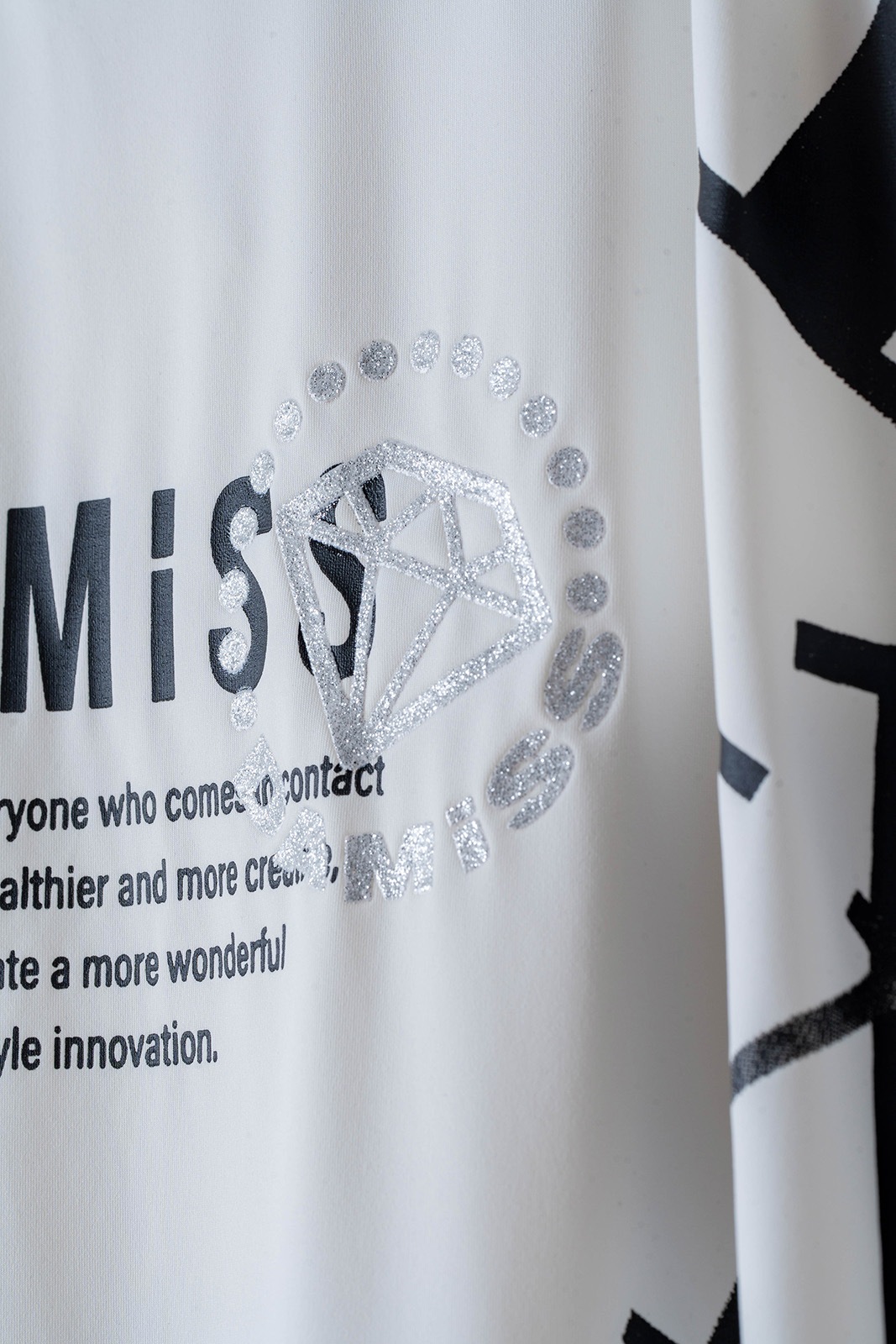 グラデーションテキスト Tシャツ ブラック 1534-1449