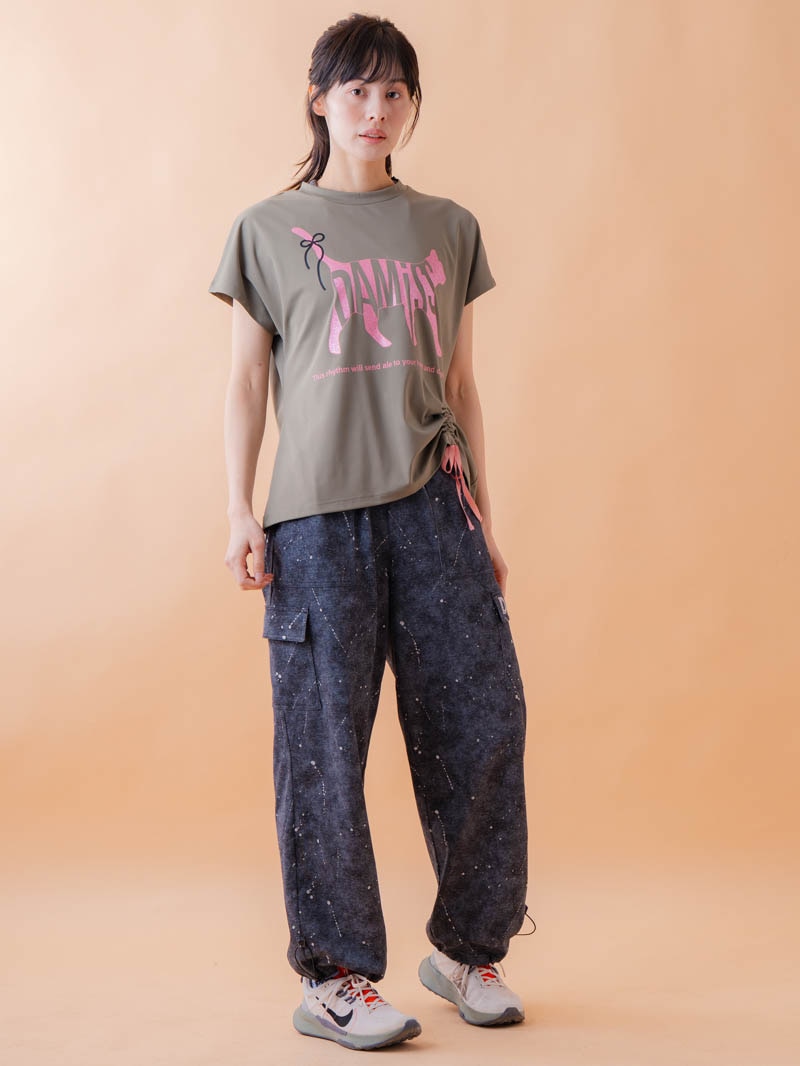 キャットテクスチャ Tシャツ カーキ 1534-1619