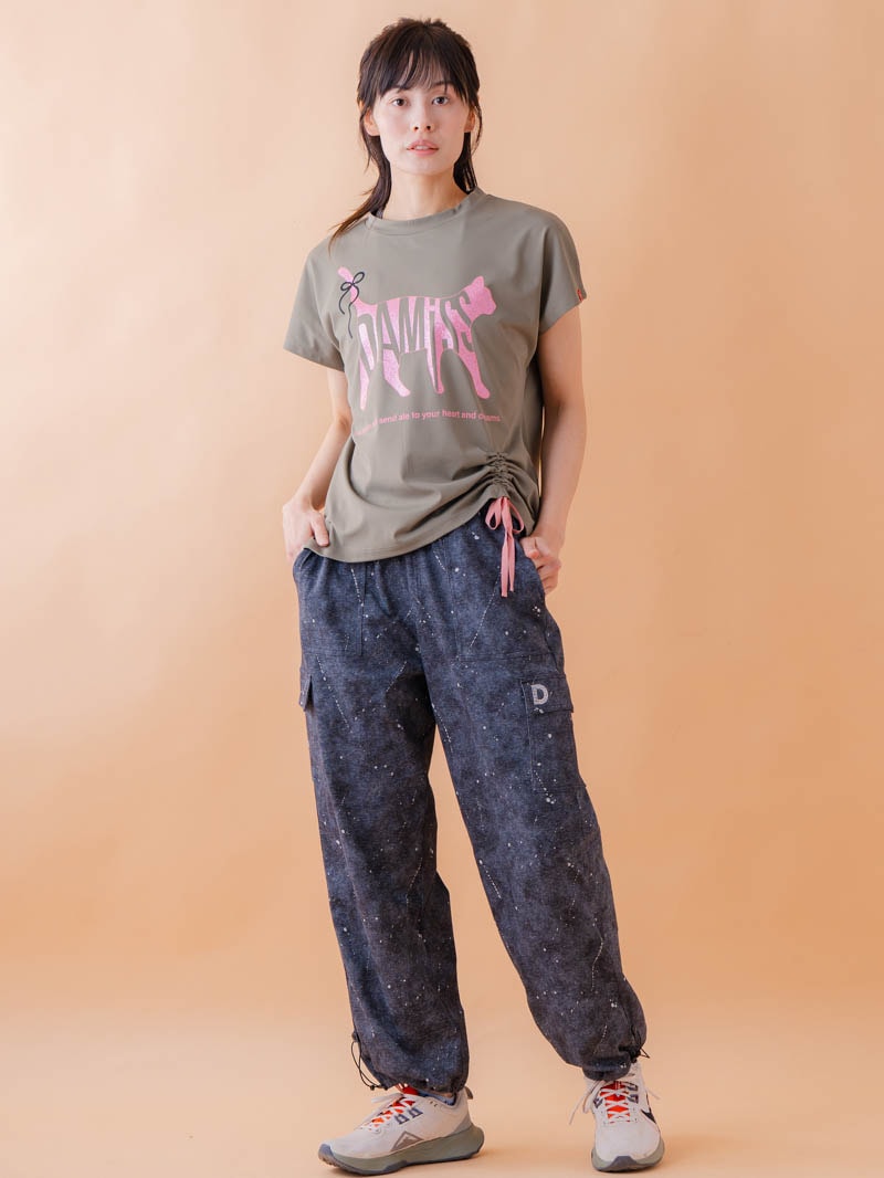 キャットテクスチャ Tシャツ カーキ 1534-1619