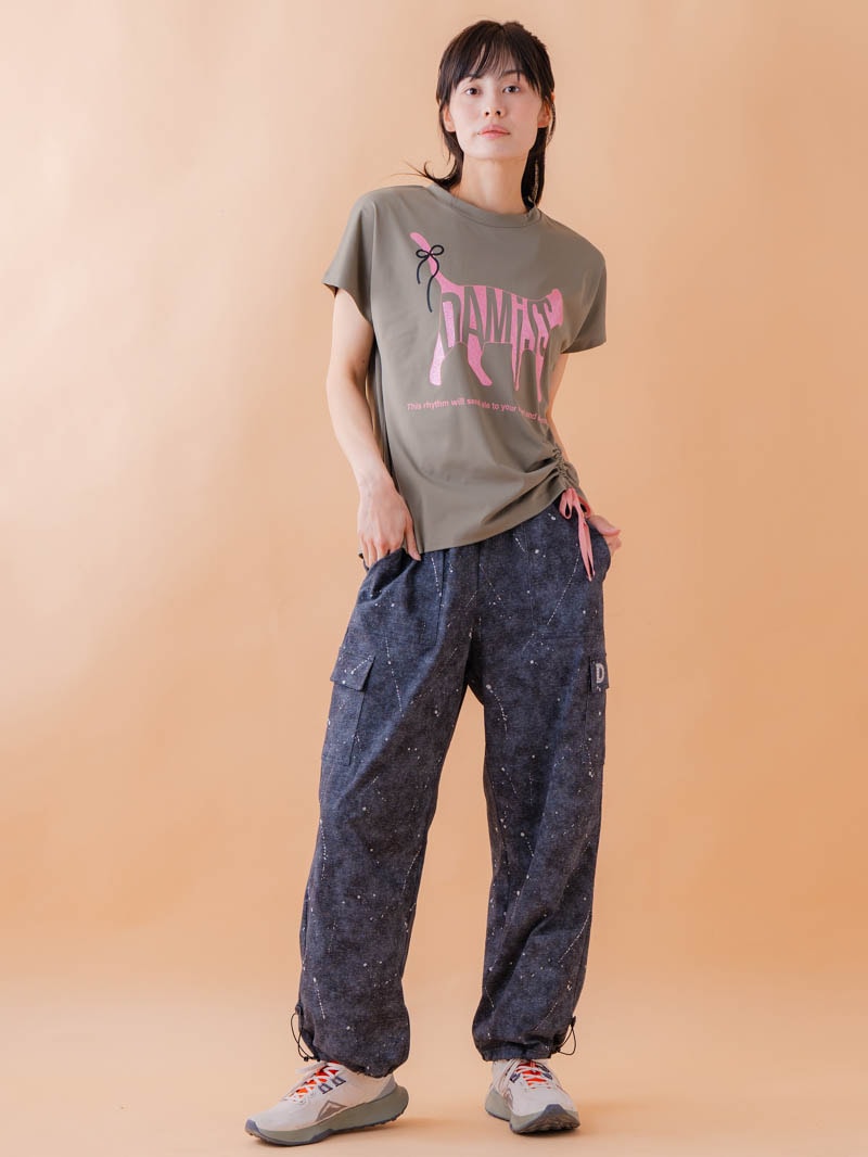 キャットテクスチャ Tシャツ カーキ 1534-1619