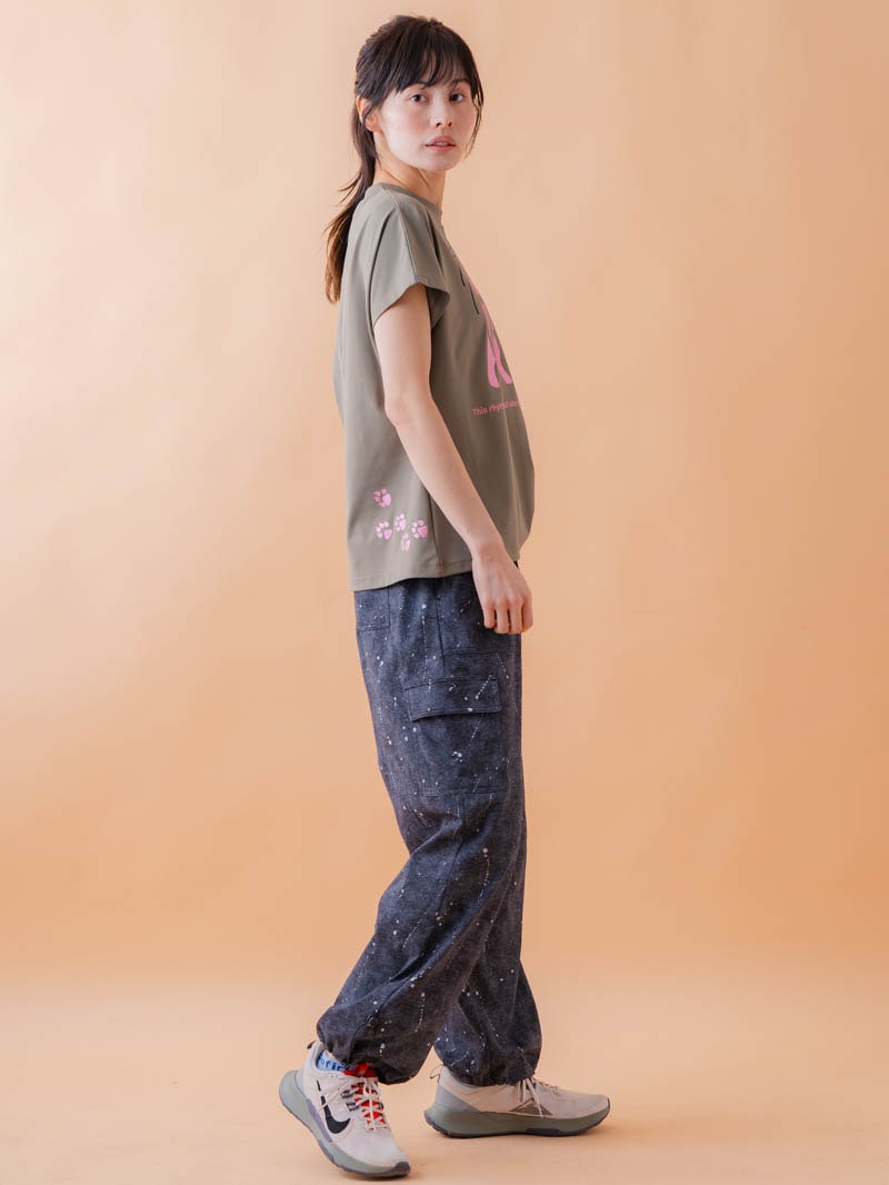 キャットテクスチャ Tシャツ カーキ 1534-1619