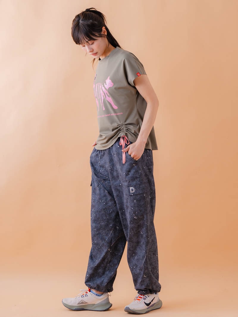 キャットテクスチャ Tシャツ カーキ 1534-1619