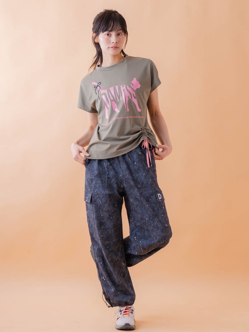 キャットテクスチャ Tシャツ カーキ 1534-1619