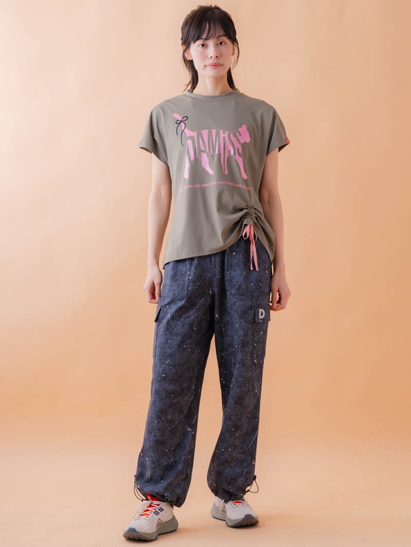 キャットテクスチャ Tシャツ カーキ 1534-1619