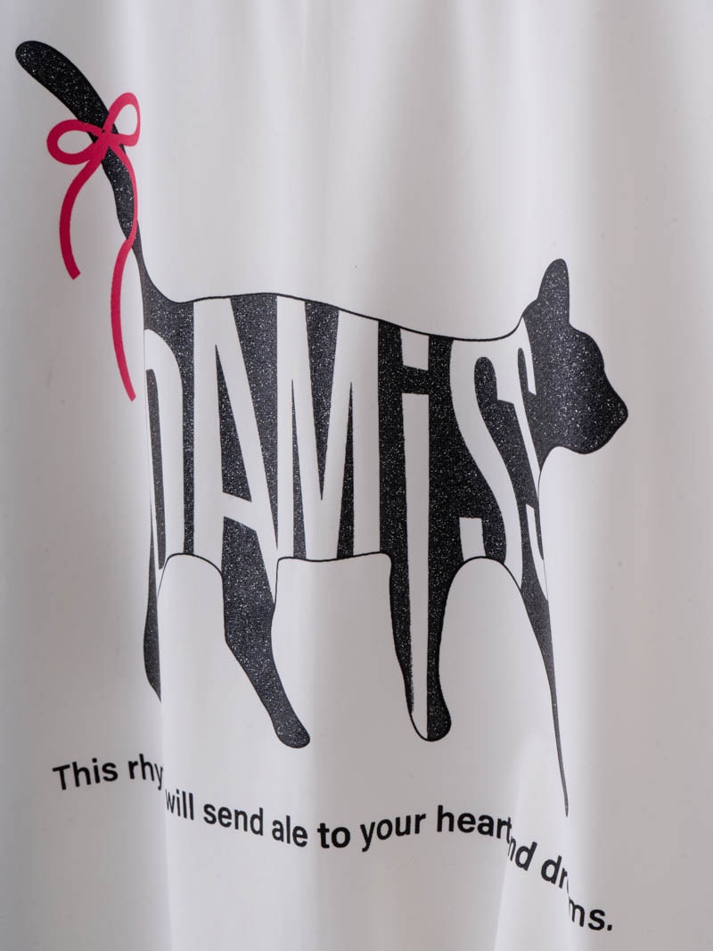 キャットテクスチャ Tシャツ カーキ 1534-1619