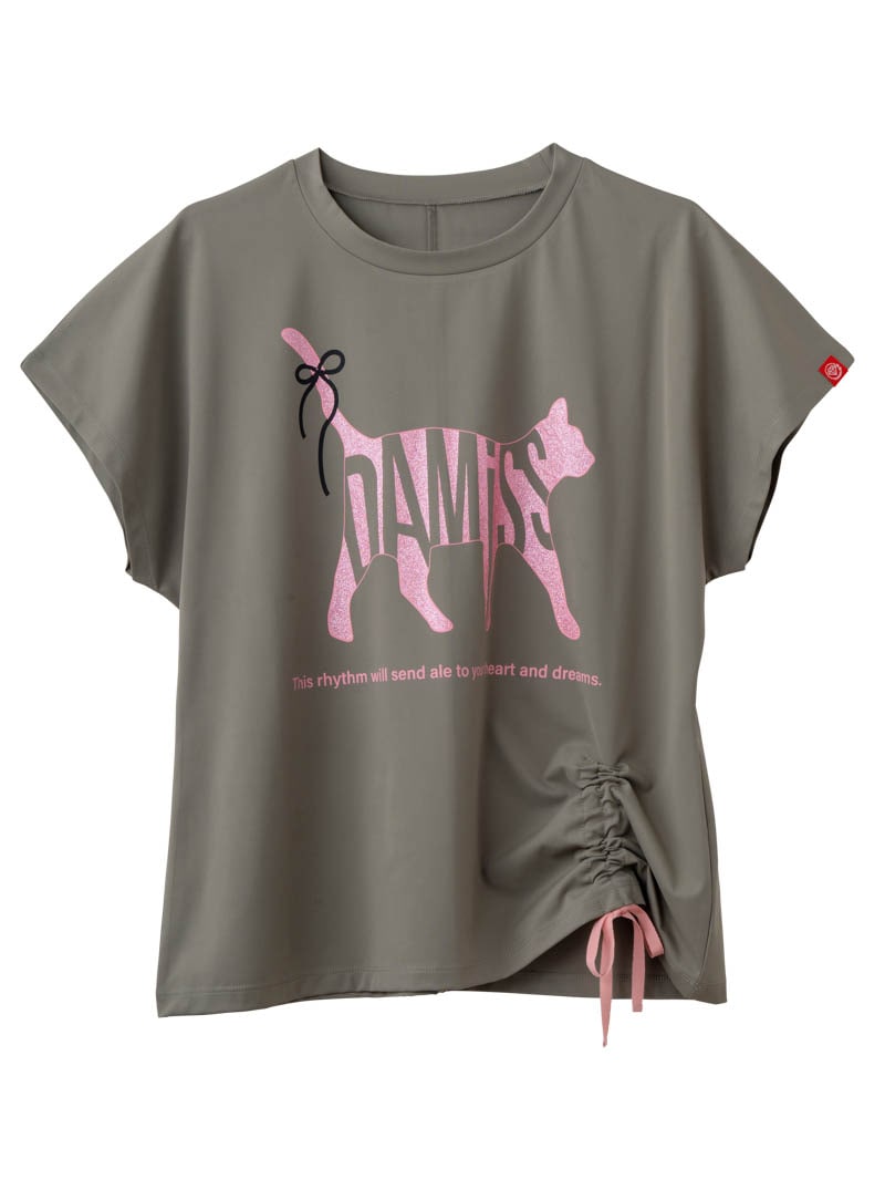 キャットテクスチャ Tシャツ カーキ 1534-1619