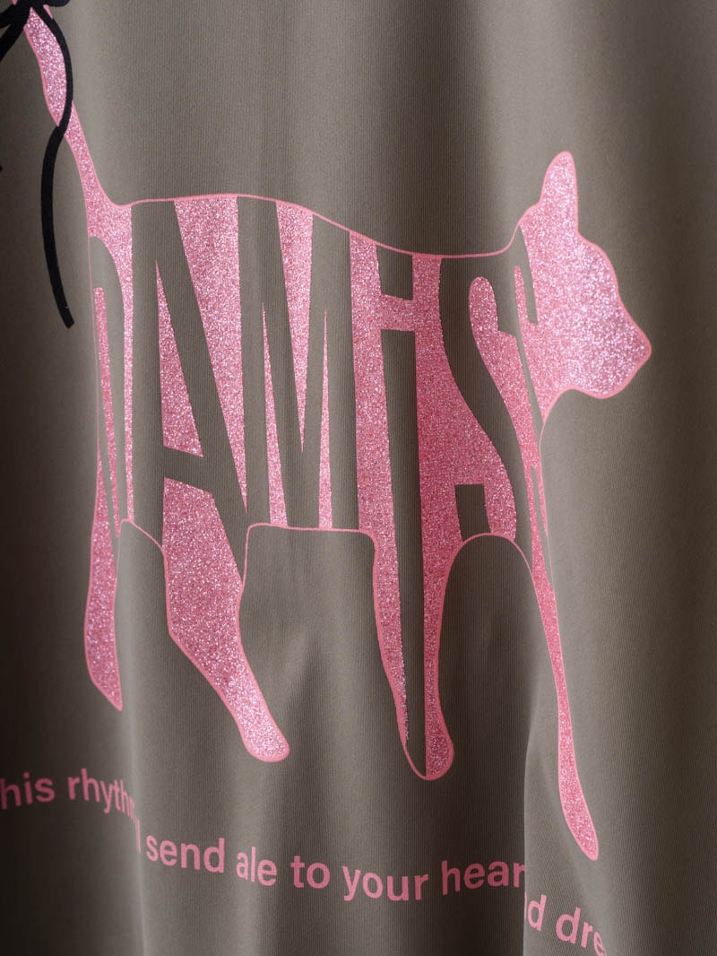 キャットテクスチャ Tシャツ カーキ 1534-1619