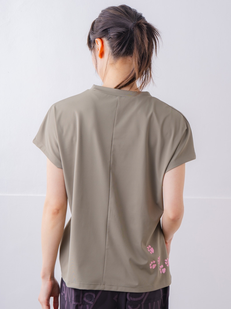 キャットテクスチャ Tシャツ カーキ 1534-1619