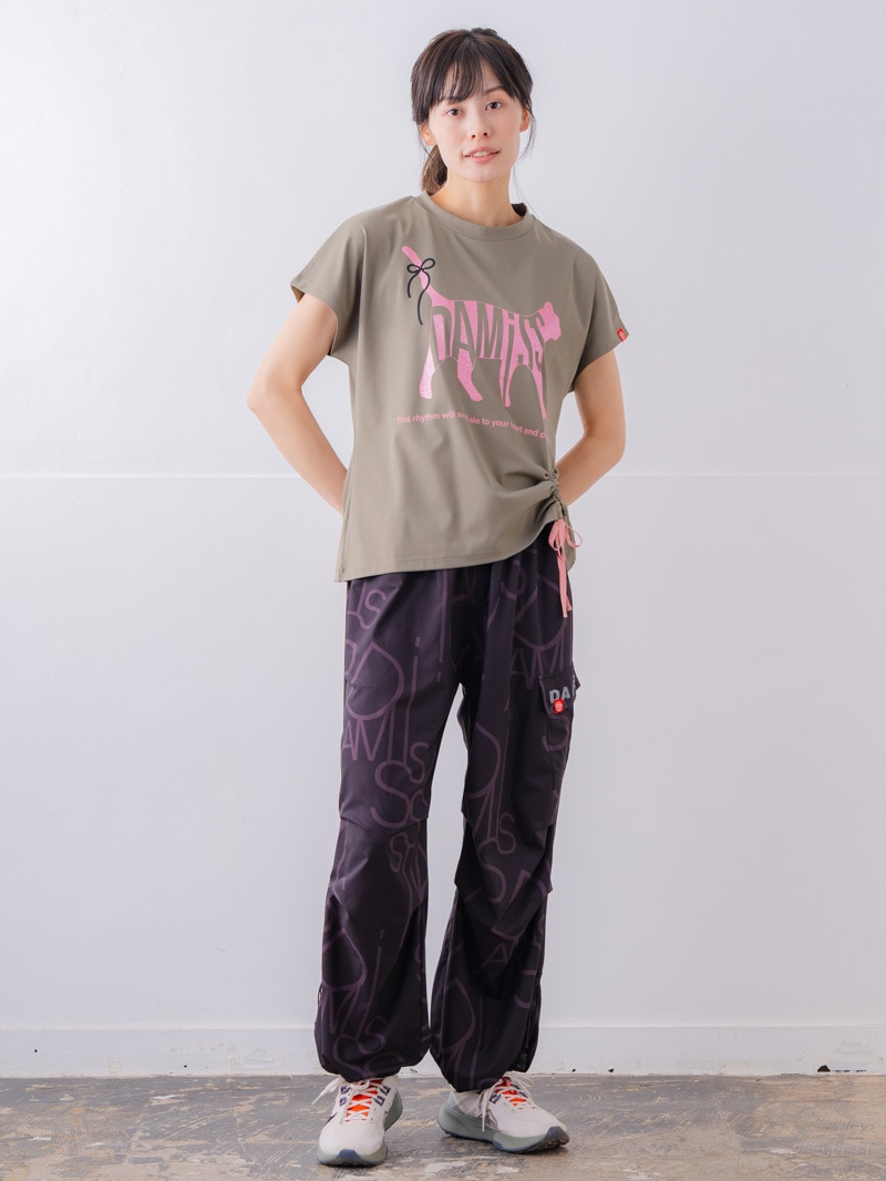 キャットテクスチャ Tシャツ カーキ 1534-1619