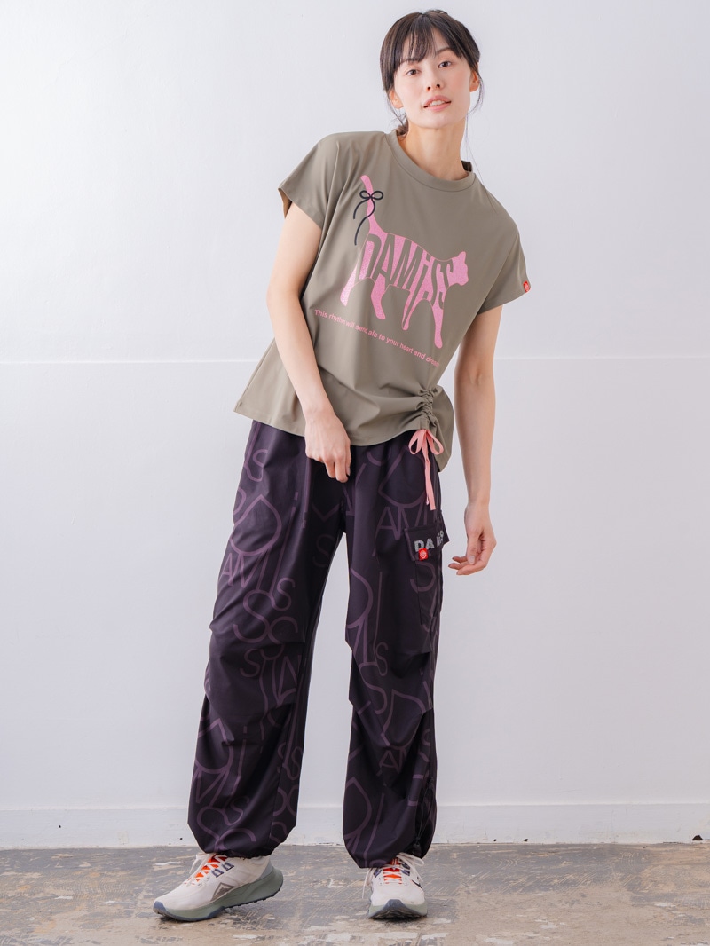 キャットテクスチャ Tシャツ カーキ 1534-1619