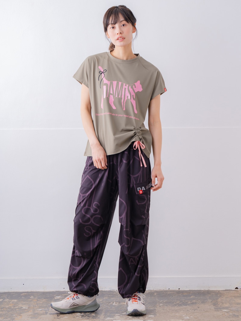 キャットテクスチャ Tシャツ カーキ 1534-1619