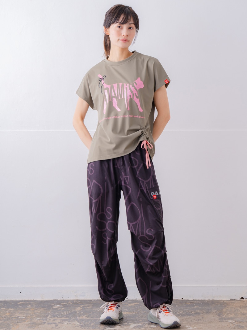 キャットテクスチャ Tシャツ カーキ 1534-1619