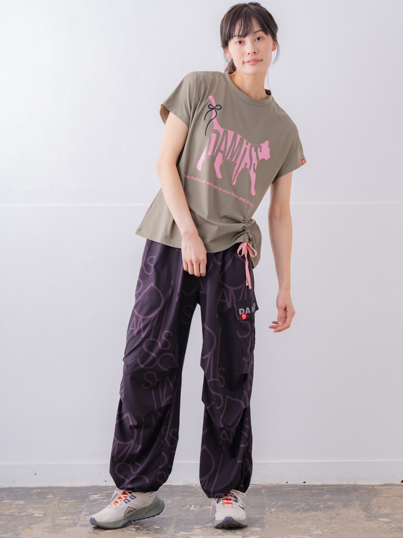 キャットテクスチャ Tシャツ カーキ 1534-1619