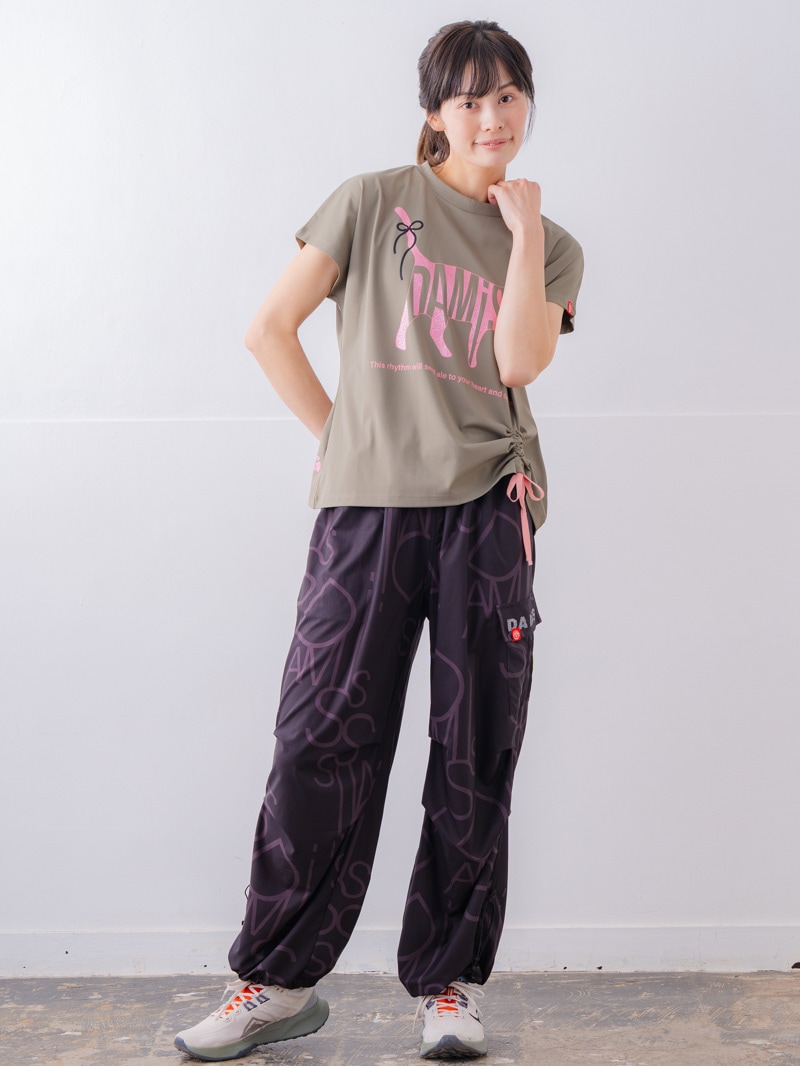 キャットテクスチャ Tシャツ カーキ 1534-1619