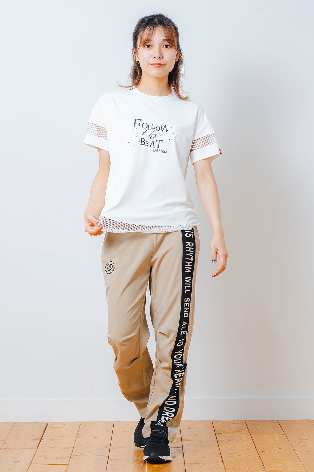 メッシュ フラワー Tシャツ ホワイト 1534-1450