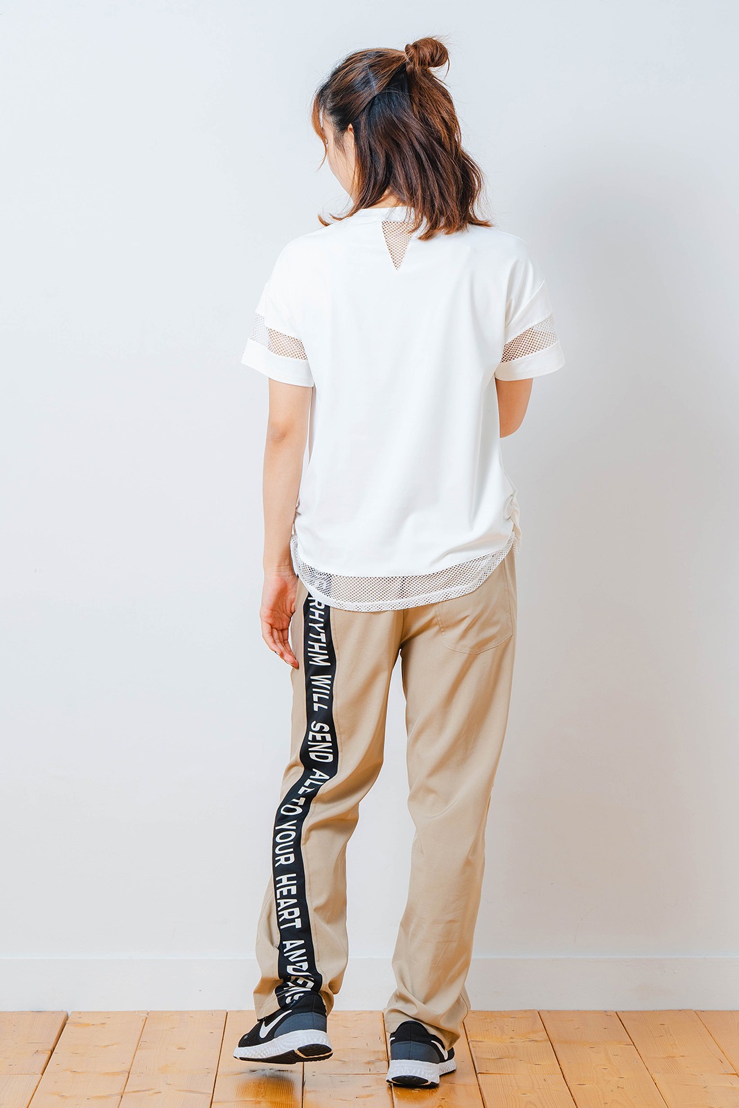 メッシュ フラワー Tシャツ ホワイト 1534-1450