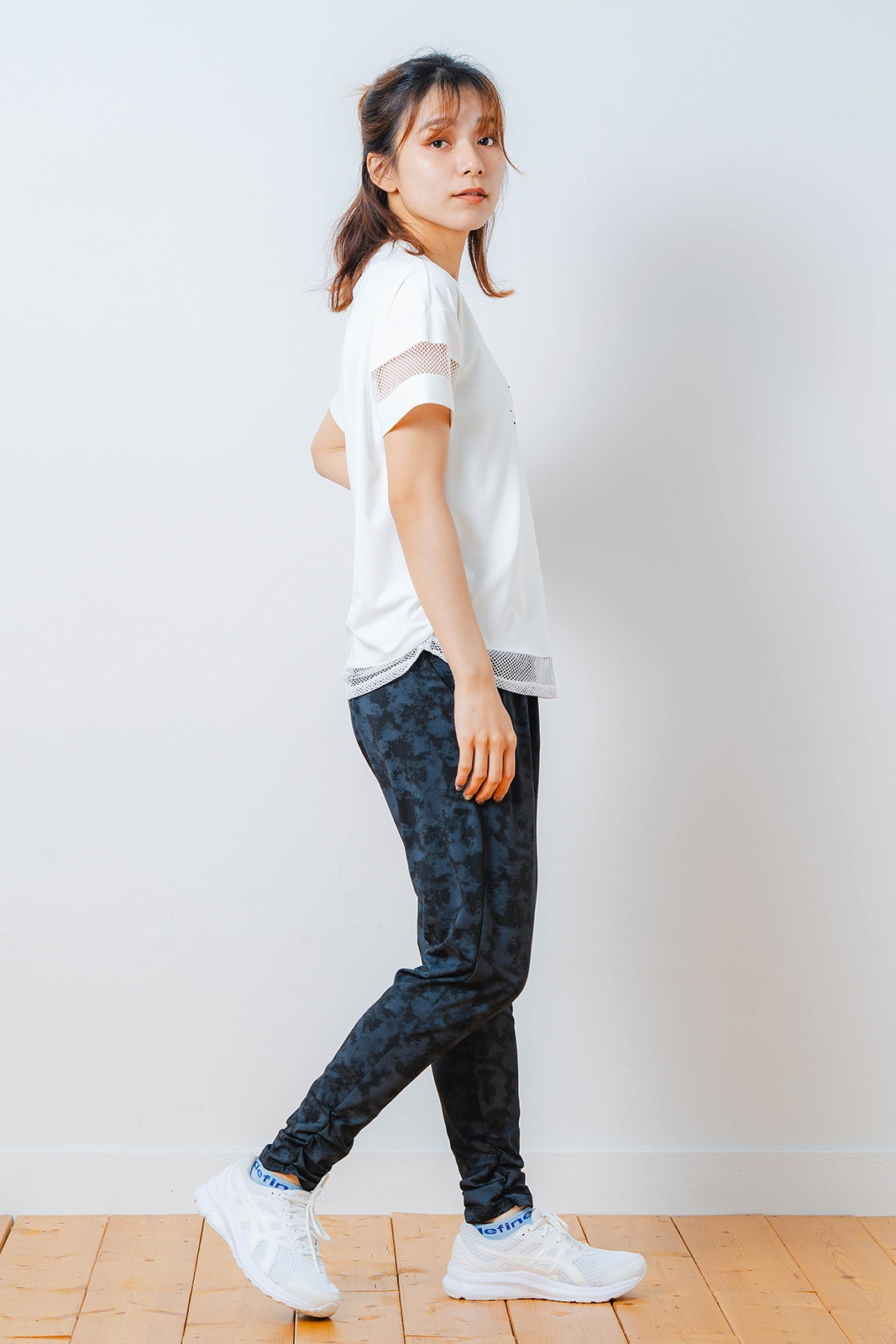 メッシュ フラワー Tシャツ ホワイト 1534-1450