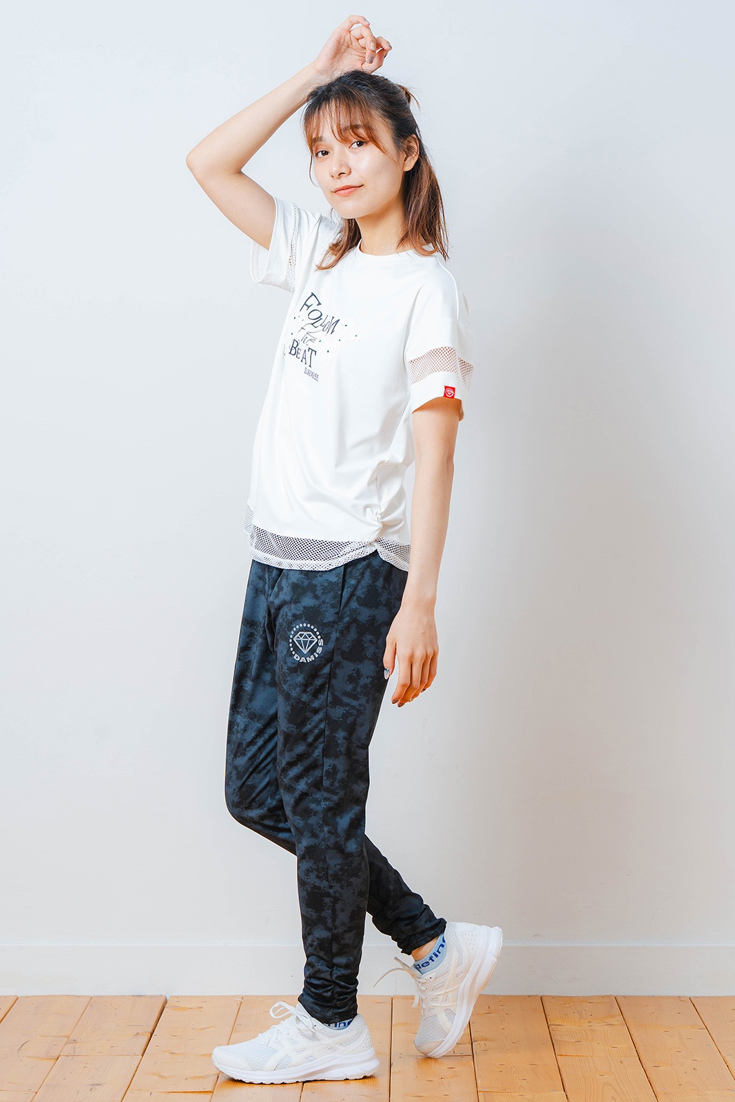 メッシュ フラワー Tシャツ ホワイト 1534-1450