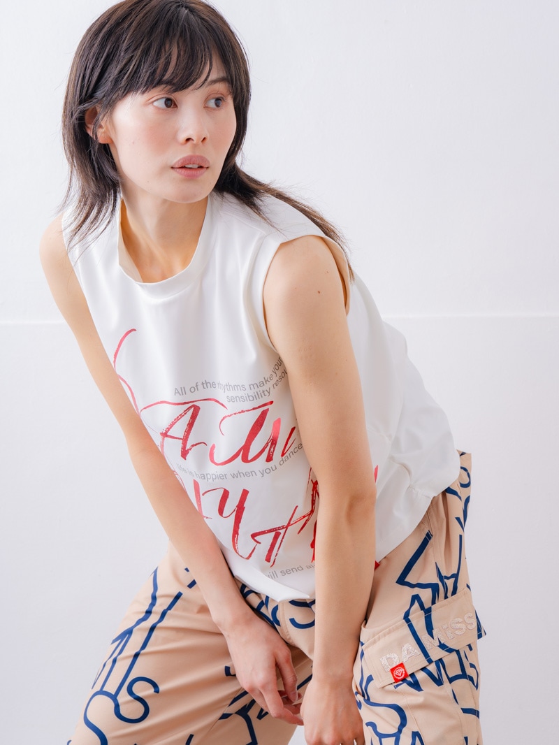 ブラッシュロゴ ワイド タンク ホワイト 1533-1620