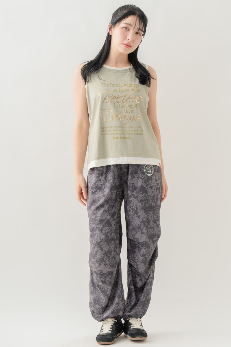 【先行割10％OFF】　ULTRA AIRY Mixカラーワイドパンツ ブラック 1632-1486【8/17まで】
