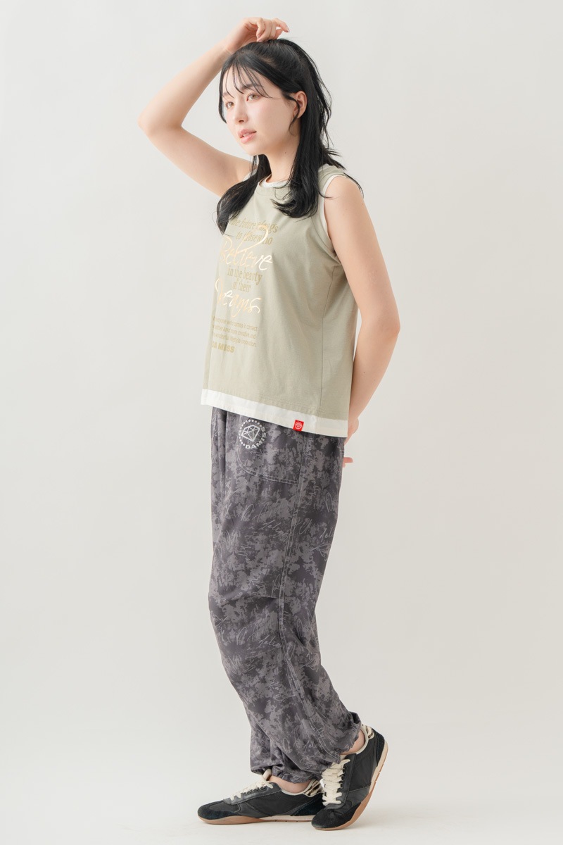 【先行割10％OFF】　ULTRA AIRY Mixカラーワイドパンツ ブラック 1632-1486【8/17まで】