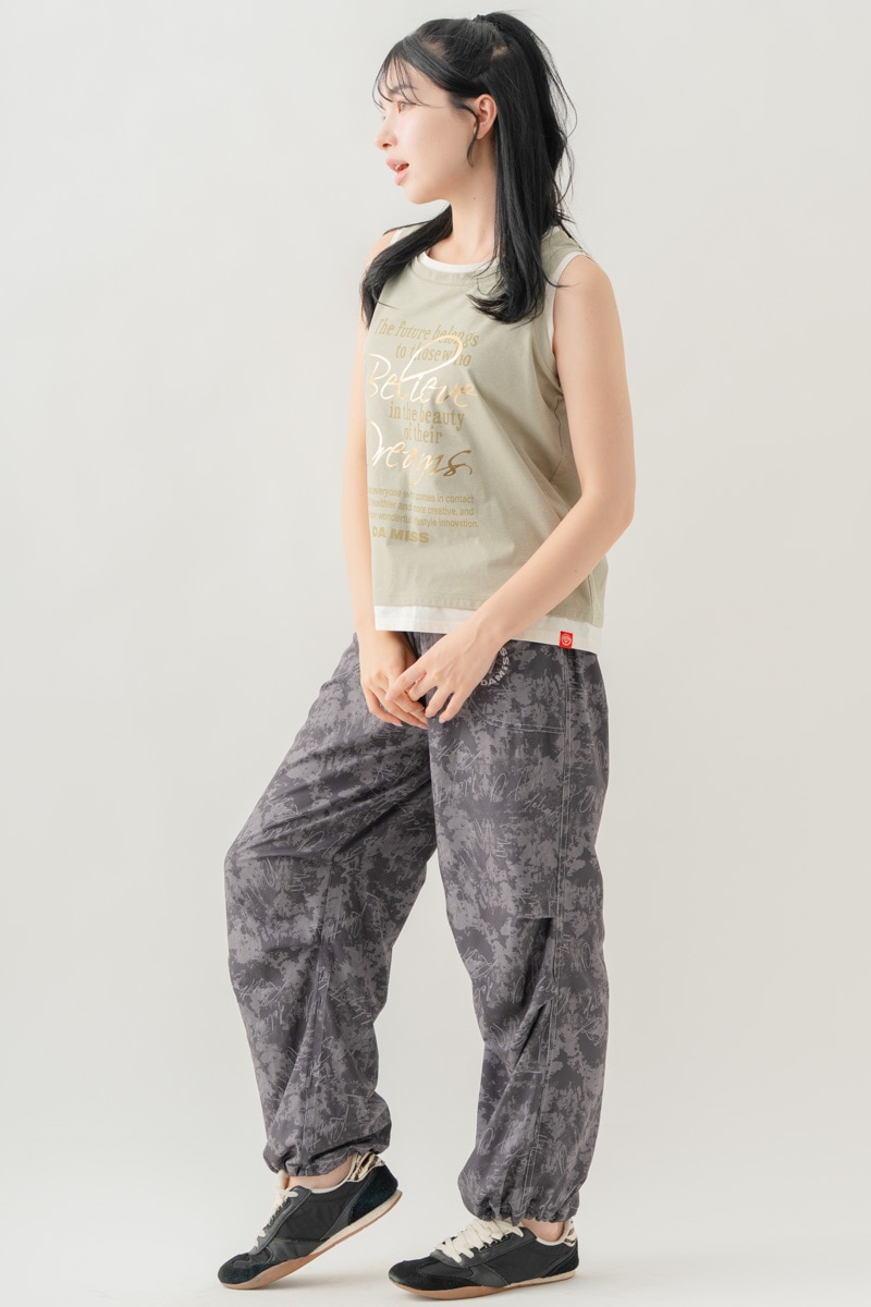 【先行割10％OFF】　ULTRA AIRY Mixカラーワイドパンツ ブラック 1632-1486【8/17まで】