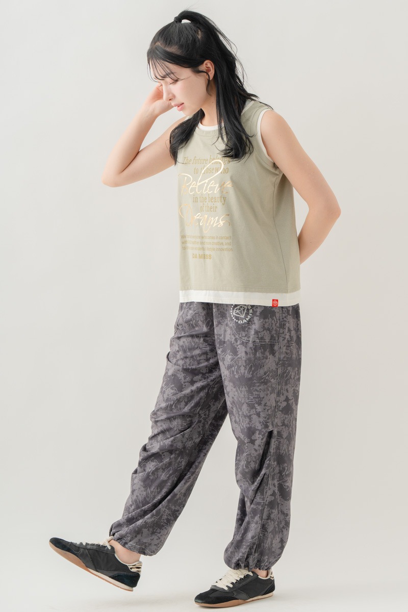 【先行割10％OFF】　ULTRA AIRY Mixカラーワイドパンツ ブラック 1632-1486【8/17まで】