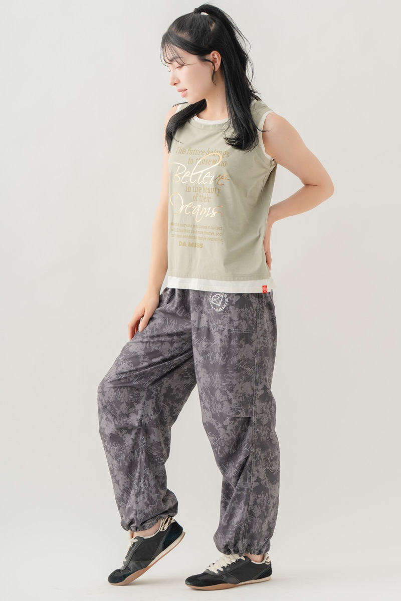 【先行割10％OFF】　ULTRA AIRY Mixカラーワイドパンツ ブラック 1632-1486【8/17まで】