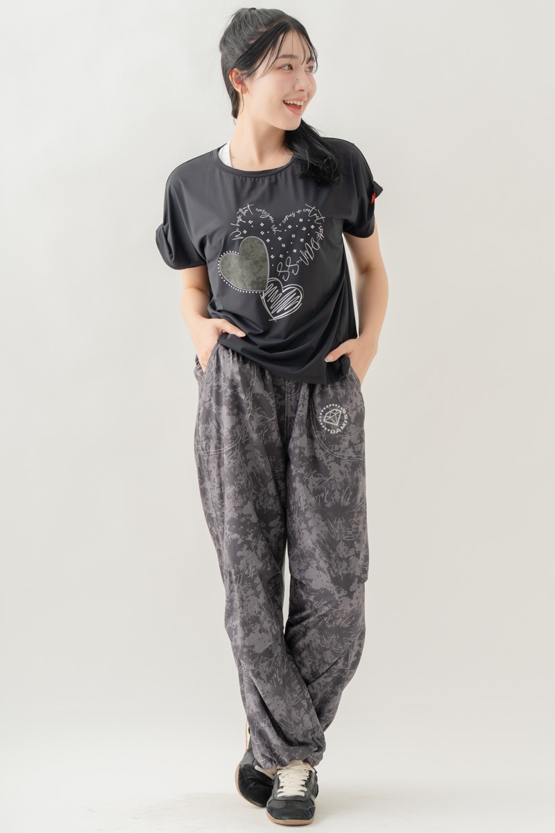 【先行割10％OFF】　ULTRA AIRY Mixカラーワイドパンツ ブラック 1632-1486【8/17まで】