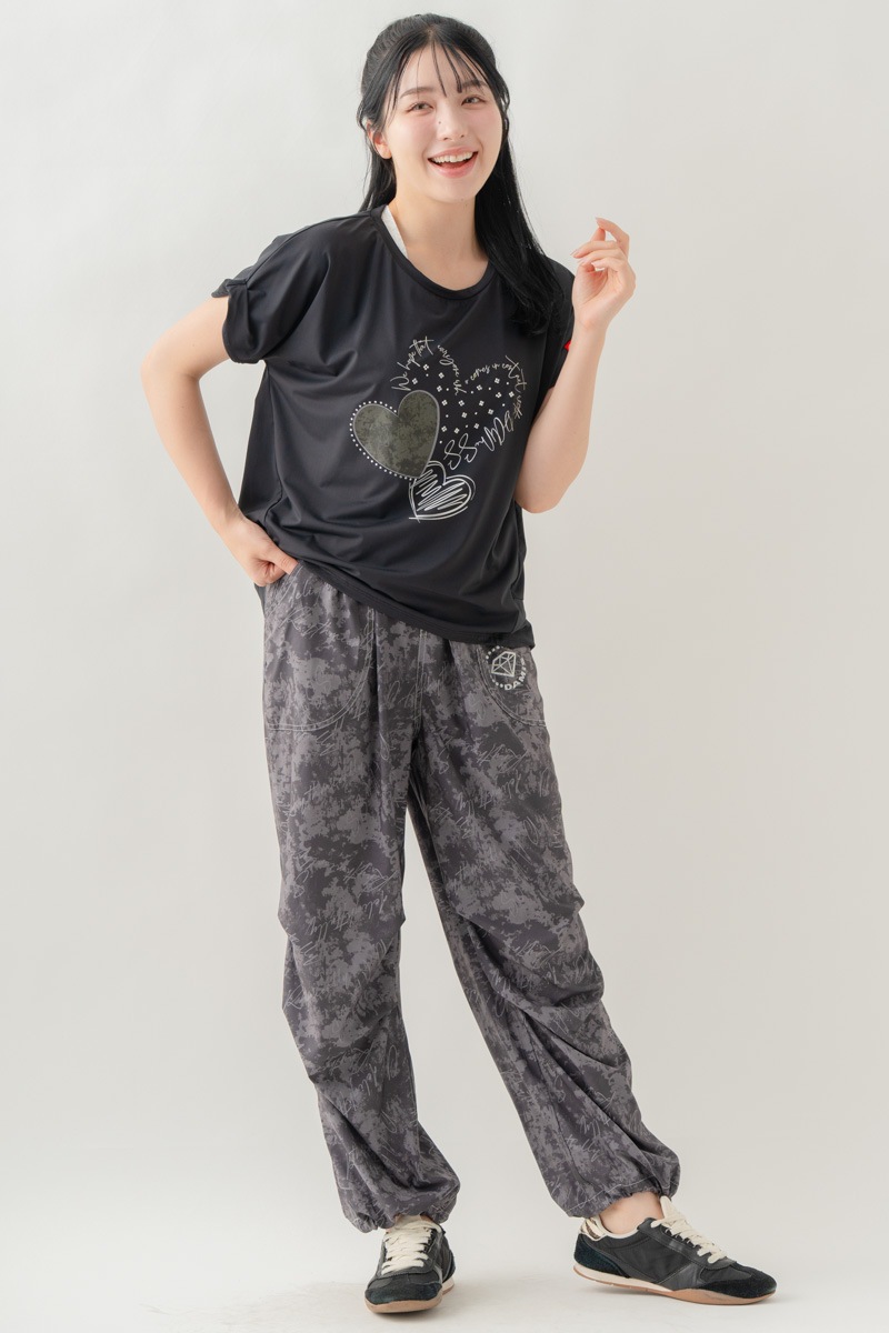 【先行割10％OFF】　ULTRA AIRY Mixカラーワイドパンツ ブラック 1632-1486【8/17まで】