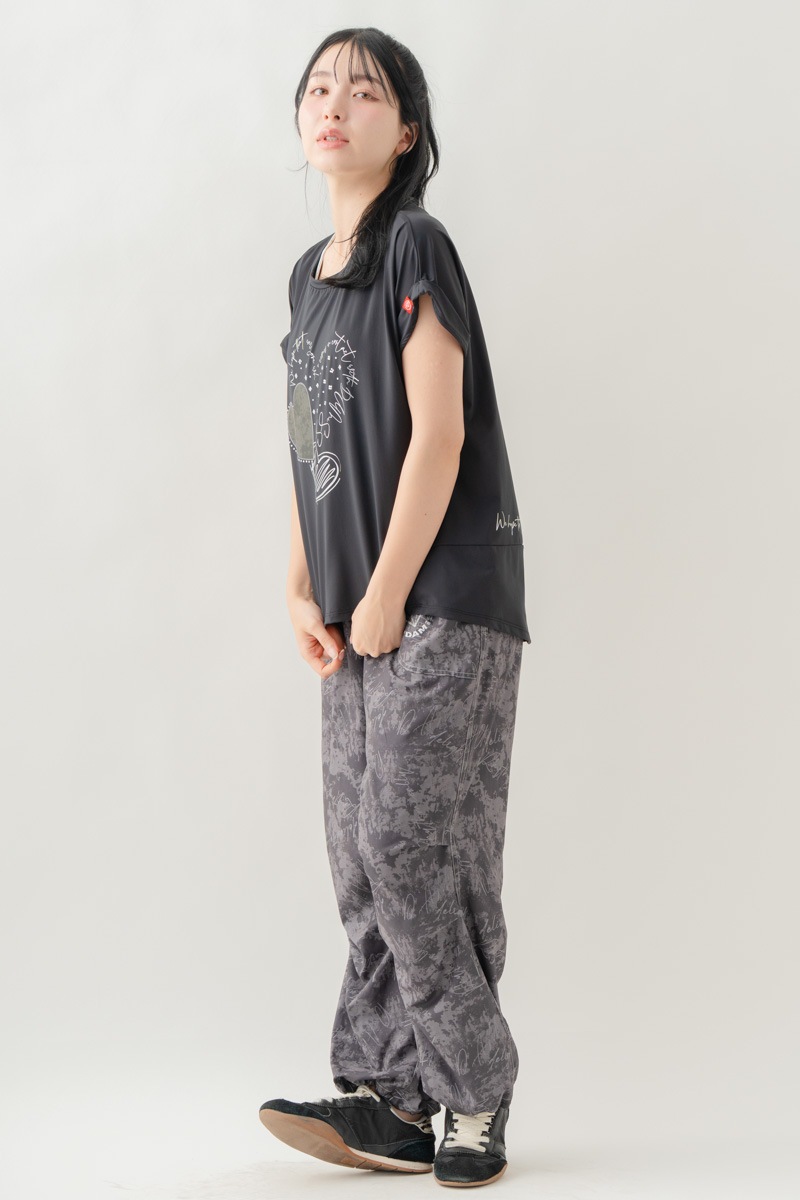 【先行割10％OFF】　ULTRA AIRY Mixカラーワイドパンツ ブラック 1632-1486【8/17まで】