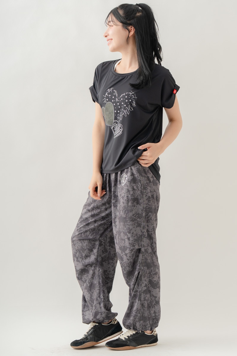 【先行割10％OFF】　ULTRA AIRY Mixカラーワイドパンツ ブラック 1632-1486【8/17まで】