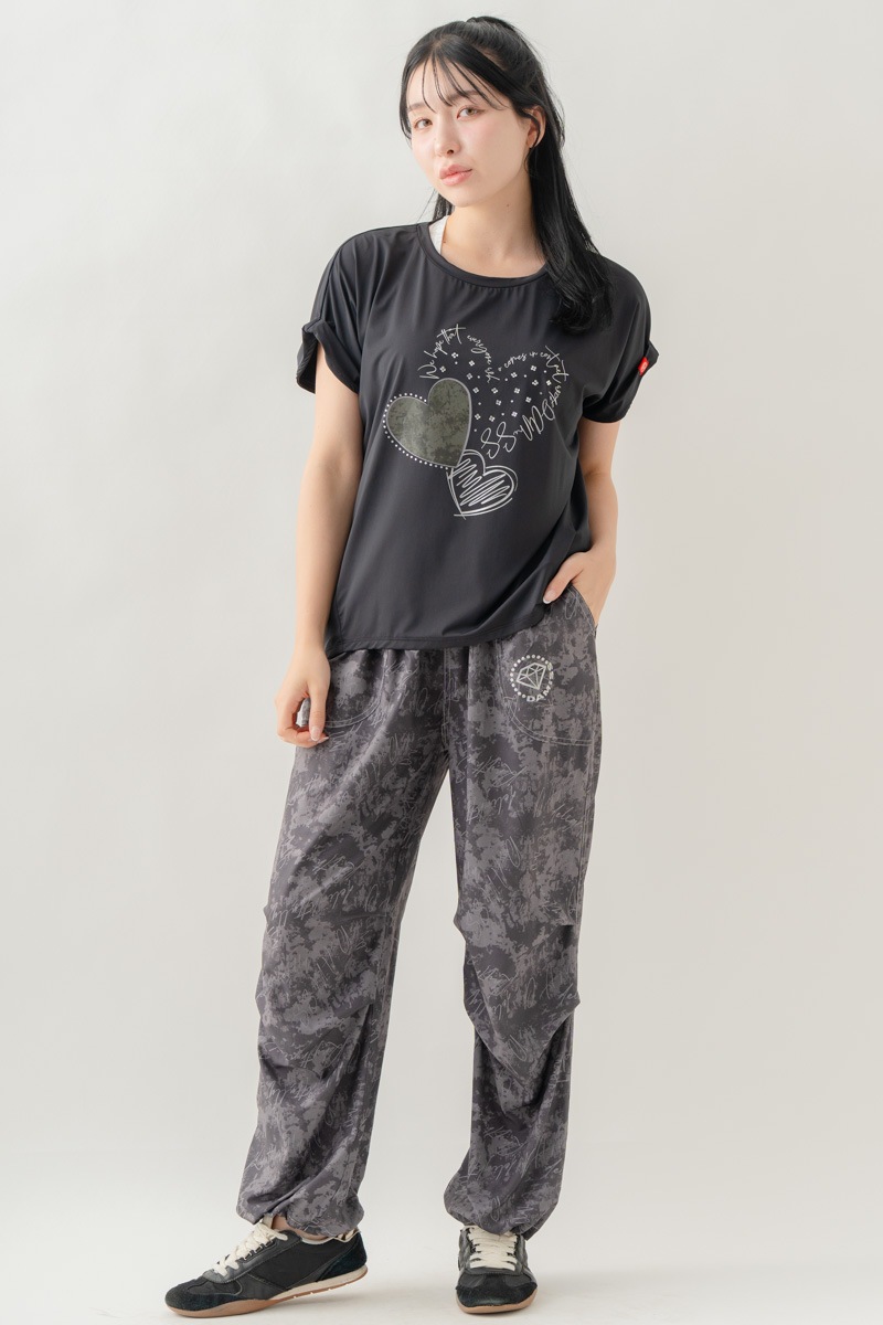 【先行割10％OFF】　ULTRA AIRY Mixカラーワイドパンツ ブラック 1632-1486【8/17まで】