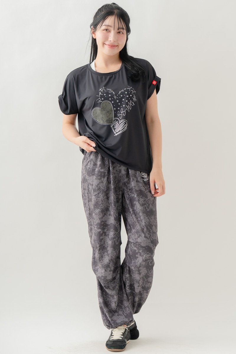 【先行割10％OFF】　ULTRA AIRY Mixカラーワイドパンツ ブラック 1632-1486【8/17まで】