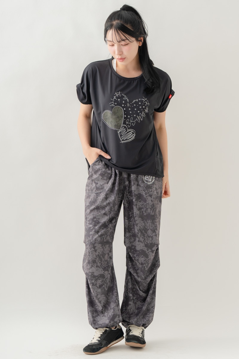 【先行割10％OFF】　ULTRA AIRY Mixカラーワイドパンツ ブラック 1632-1486【8/17まで】