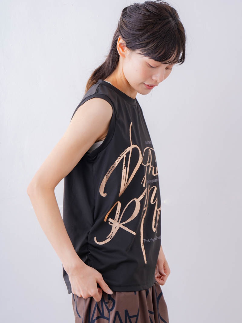 ブラッシュロゴ ワイド タンク ブラック 1533-1620