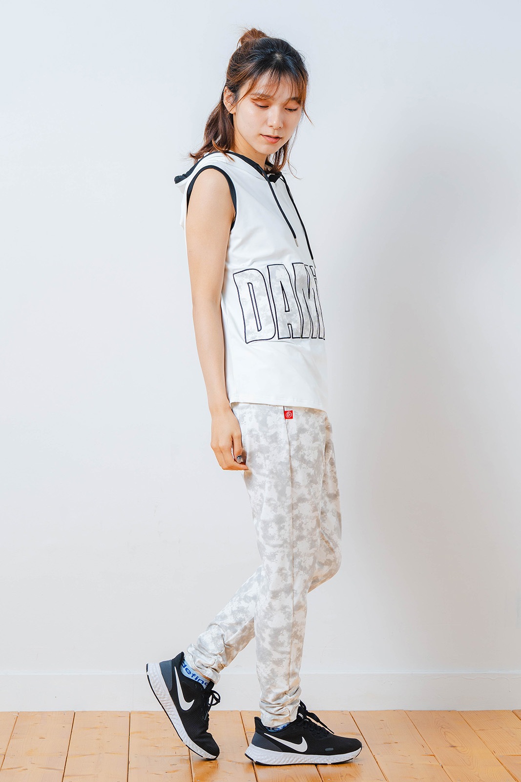 パッチワークフード タンクトップ ホワイト 1533-1453 