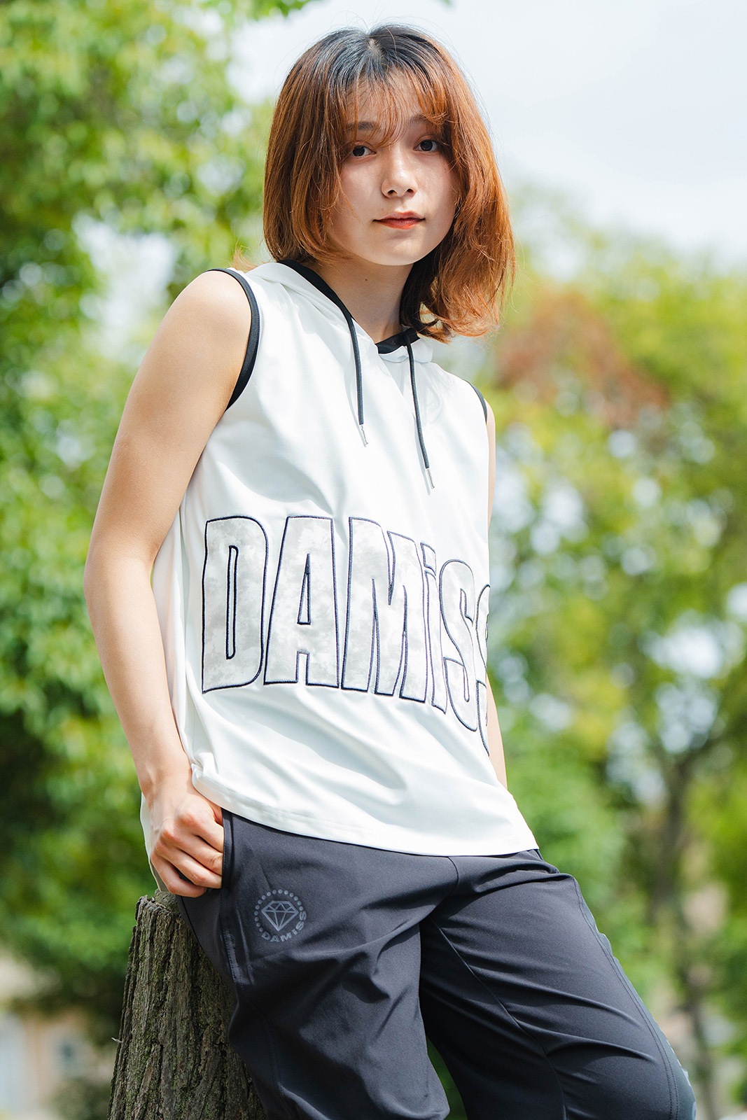 パッチワークフード タンクトップ ホワイト 1533-1453 