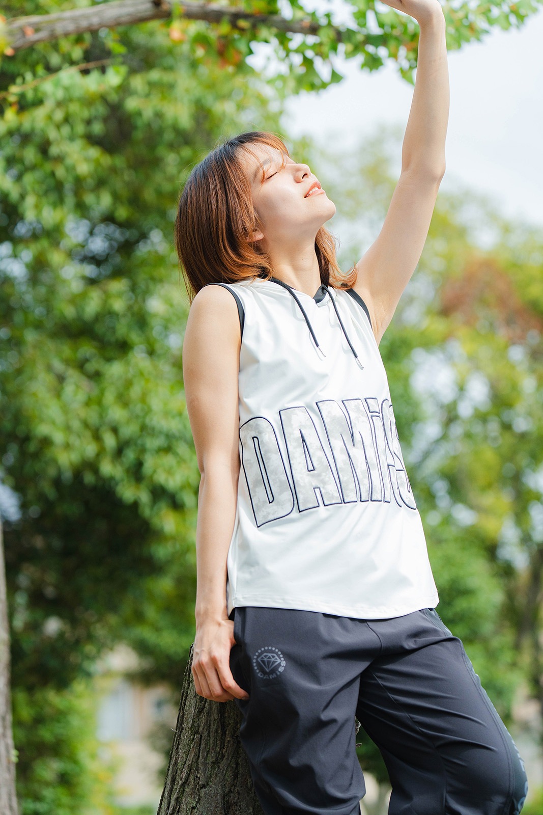 パッチワークフード タンクトップ ホワイト 1533-1453 