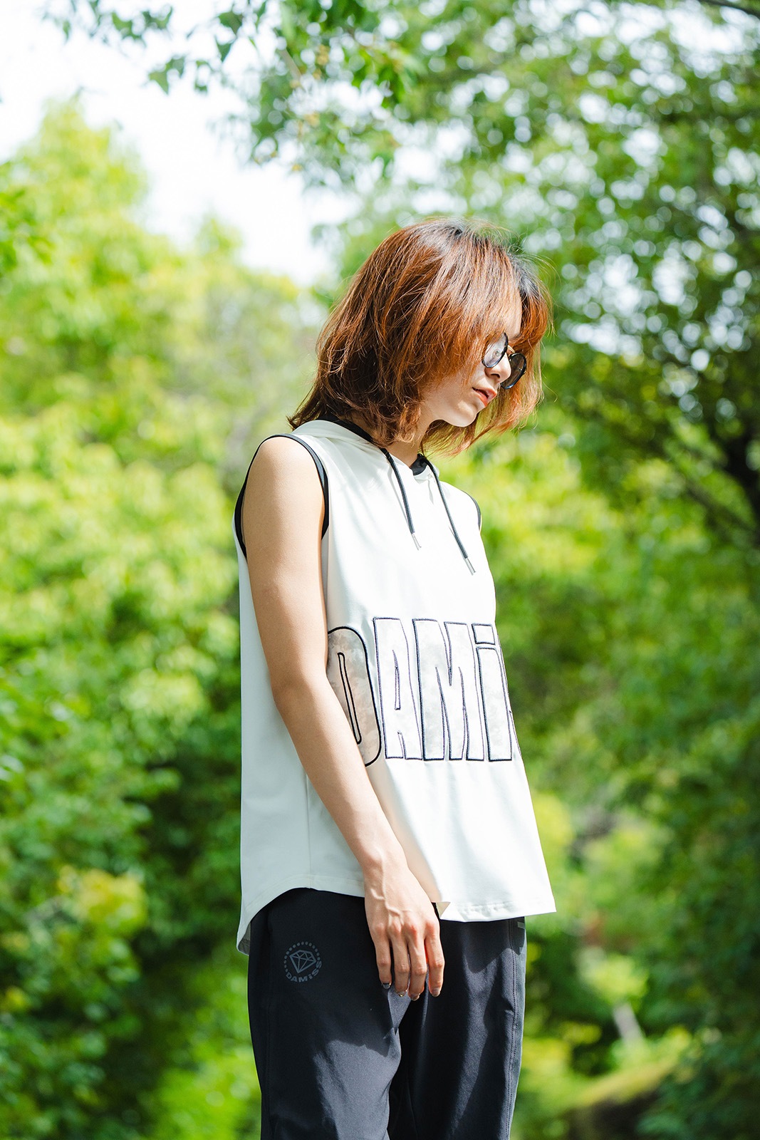 パッチワークフード タンクトップ ホワイト 1533-1453 