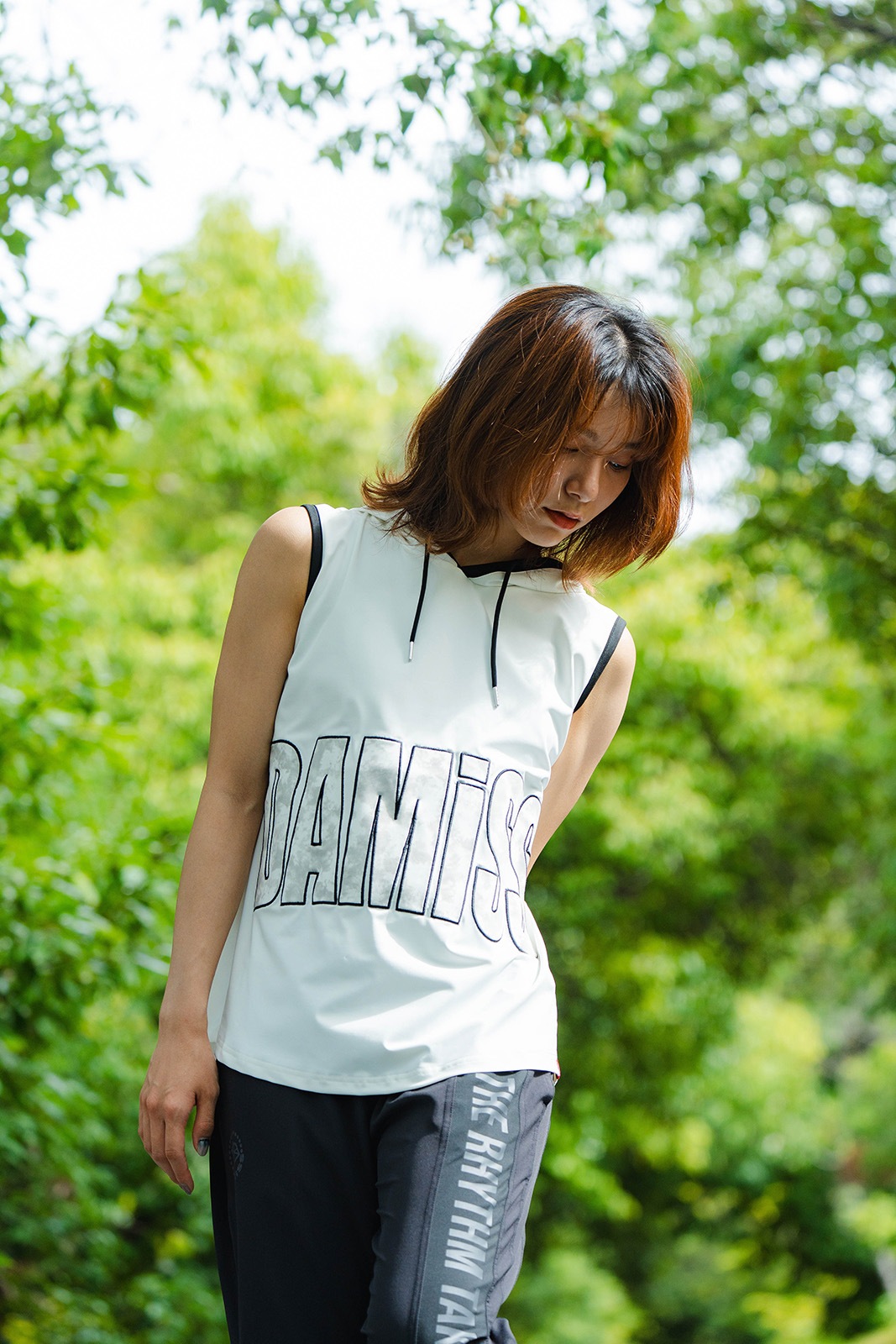 パッチワークフード タンクトップ ホワイト 1533-1453 