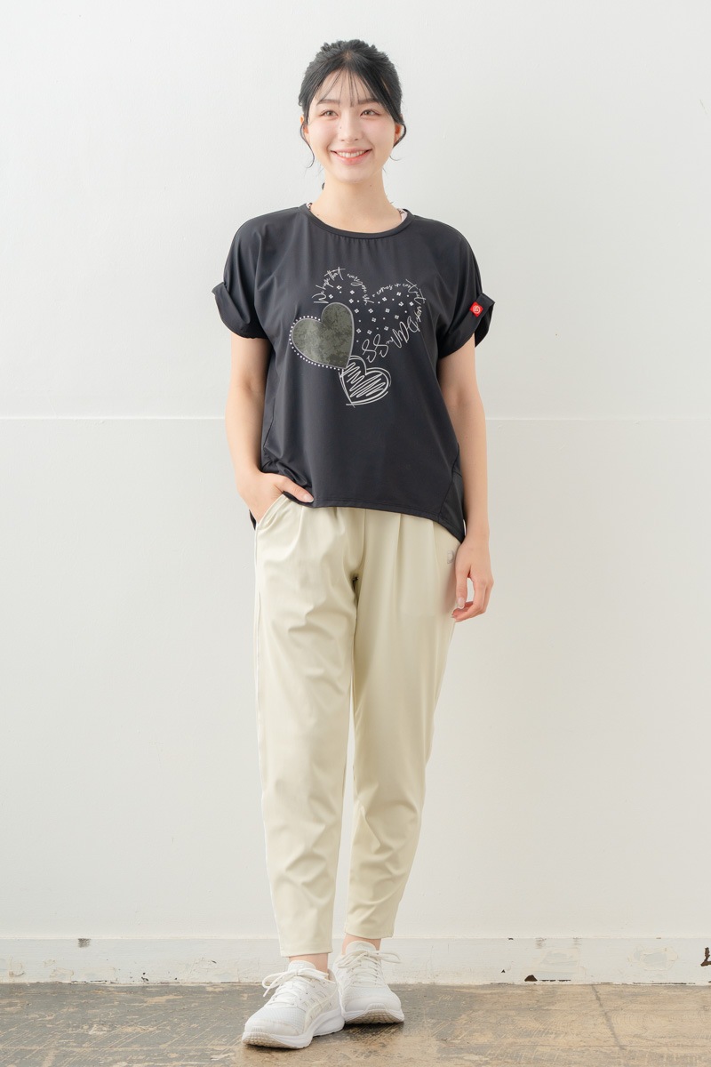 【先行割10％OFF】　MixハートストーンＴシャツ ブラック 1634-1489【8/17まで】