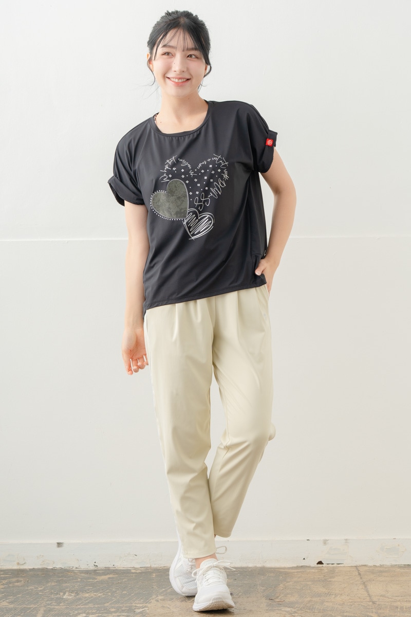 【先行割10％OFF】　MixハートストーンＴシャツ ブラック 1634-1489【8/17まで】