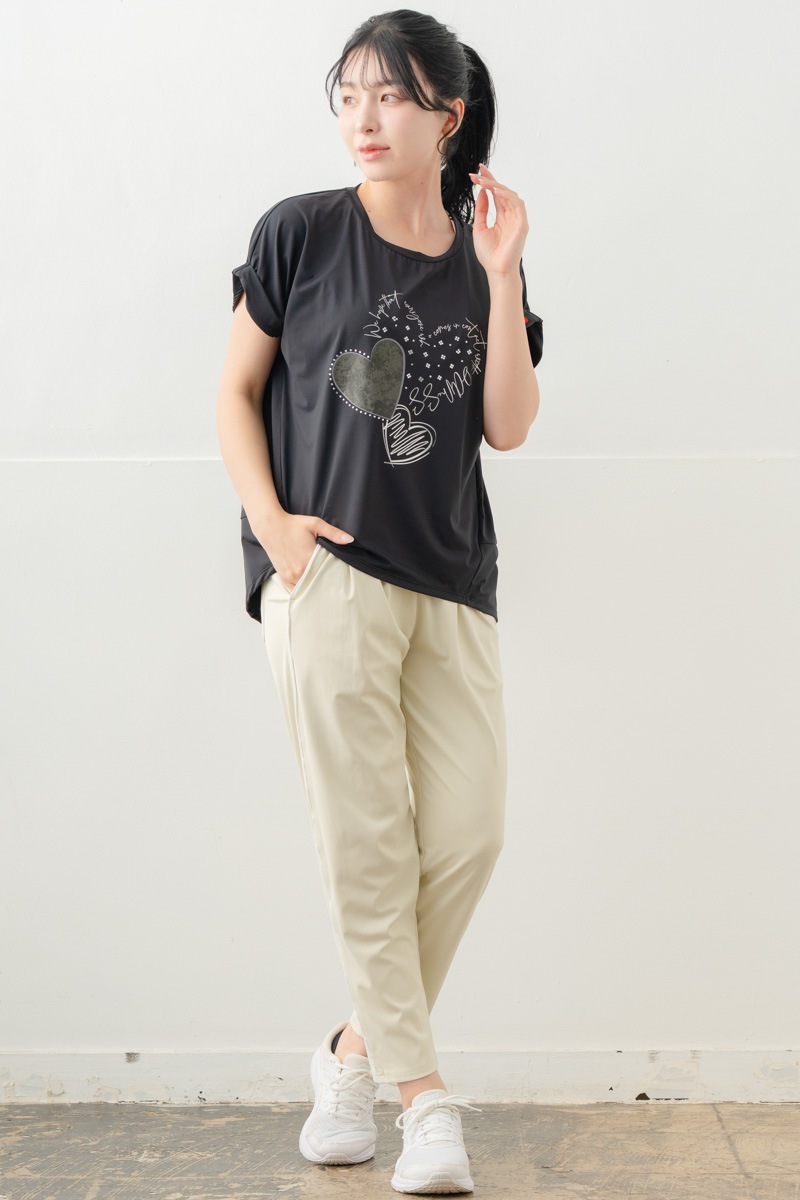 【先行割10％OFF】　MixハートストーンＴシャツ ブラック 1634-1489【8/17まで】