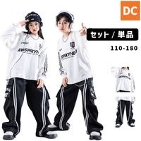ユニセックス　ストリート ユニフォーム  トップス　ブラック　ホワイト　モノトーン　オーバーサイズ スポーティ パーカー HIPHOP【dc-1985】